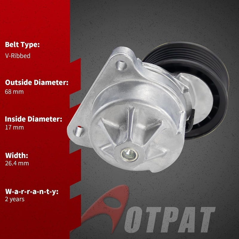 AOTPAT 38452 مجموعة مشد الحزام مع بكرة تناسب: - فورد إيسكيب فوكاس فيوجن 2006-2012، 2010-2013 ترانزيت كونكت تناسب: - مازدا تريبيوت 2008-2011، 2007-2011 مارينر ميلان، استبدال رقم OE# 6E5Q6A228BB - Image 3